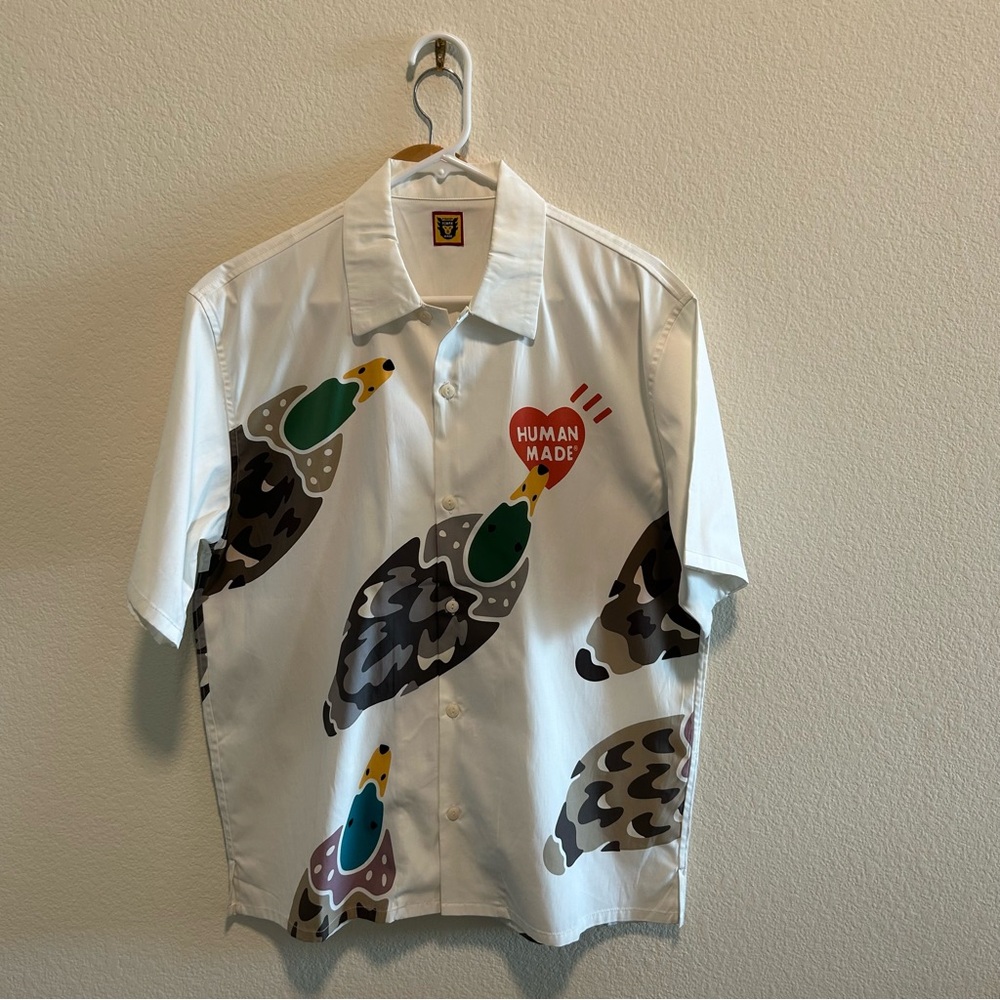 Human made duck print camp collar button up shirt S/S